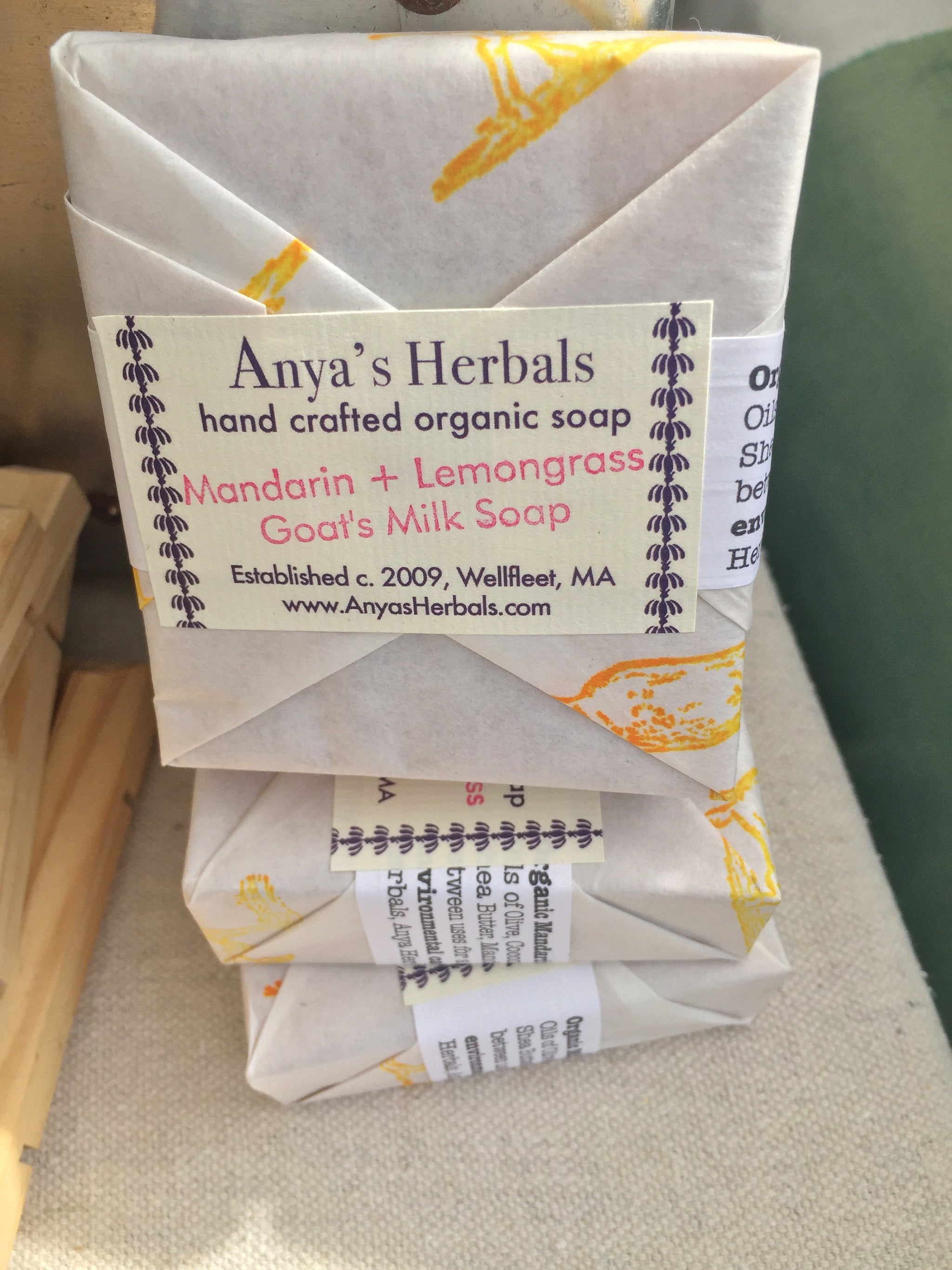 Goats Milk: Mandarin + Lemongrass Organic Bar Soap