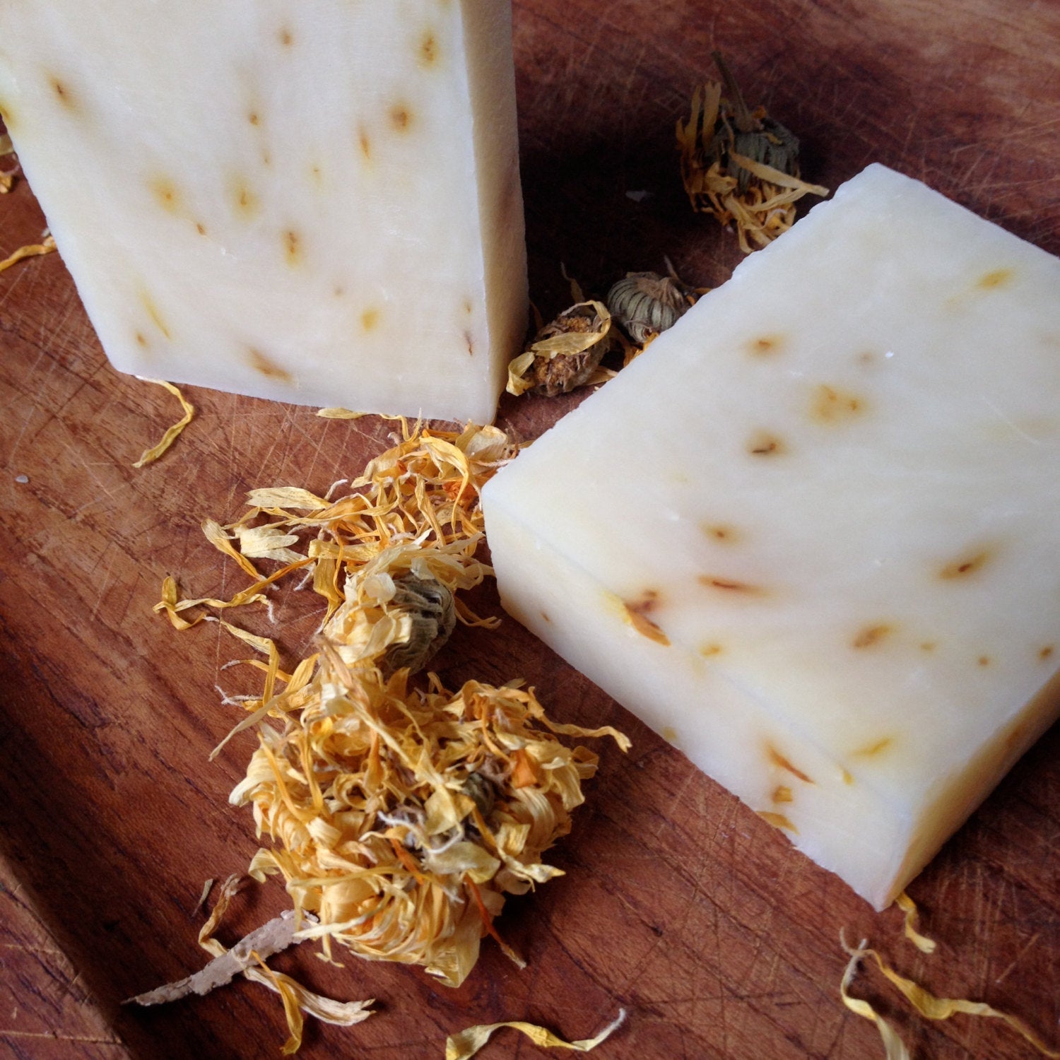 Calendula, Aloe, Mango Butter: Scent Free Organic Bar Soap.