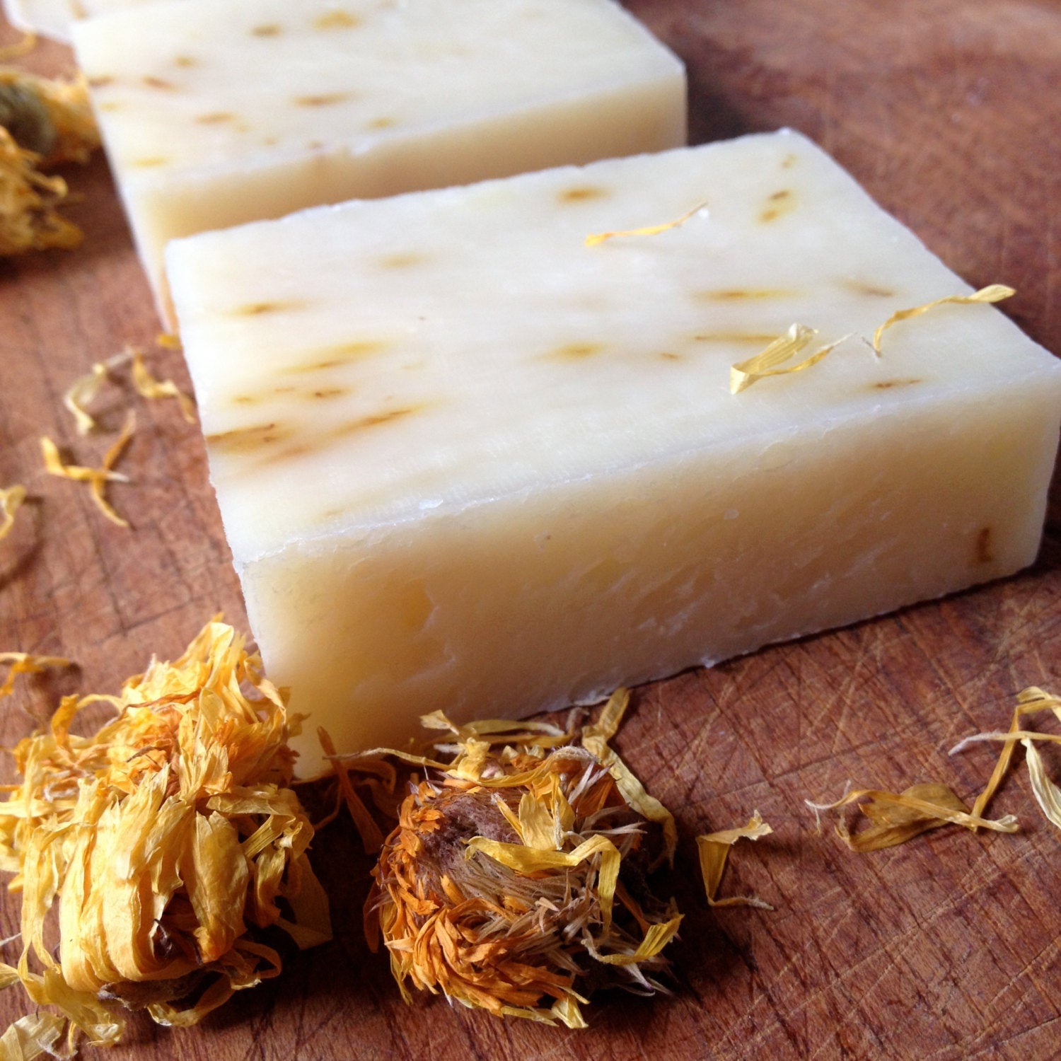 Calendula, Aloe, Mango Butter: Scent Free Organic Bar Soap.