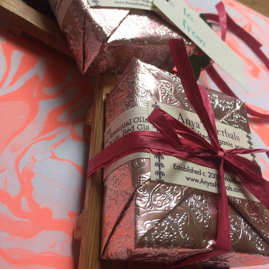 Gift Set: Organic Bar Soap with US Made Reclaimed Barn Wood Soap Dish.