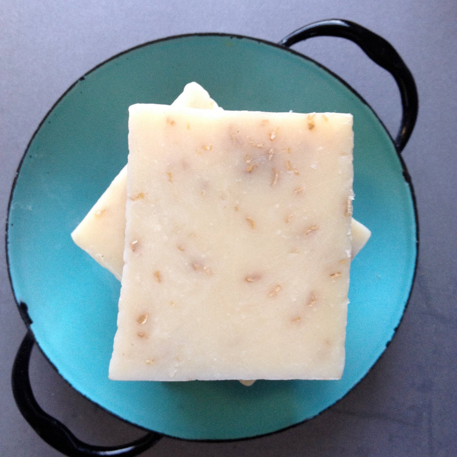 Exfoliating Goat's Milk + Oatmeal Soap, Scent free Organic Bar Soap.